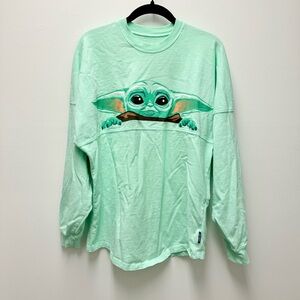 Disney Parks Star Wars The Mandalorian Grogu Spirit Jersey, Teal Green | Size XS